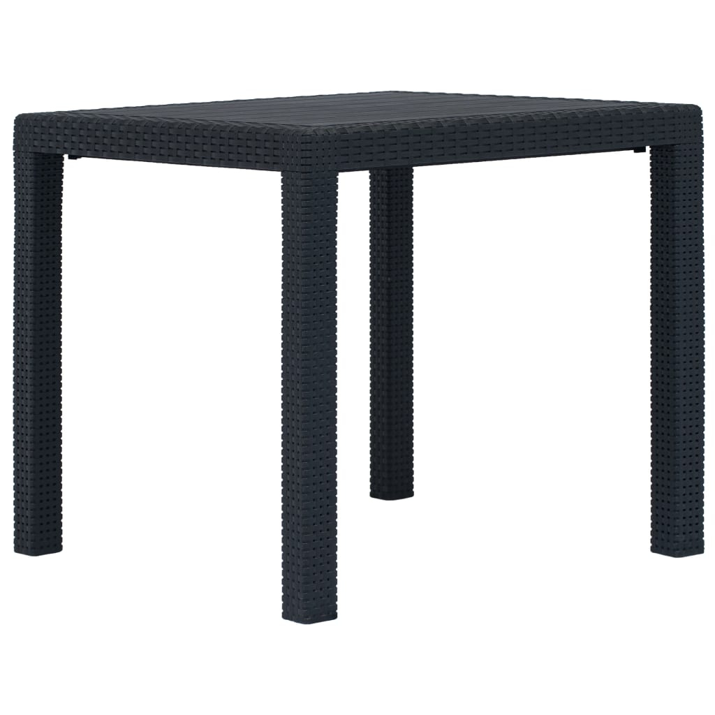 Patio Table Plastic Rattan Look