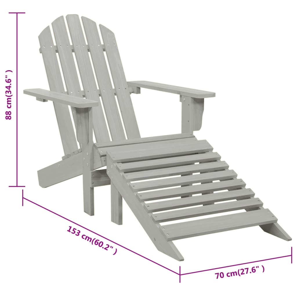 Patio Chair With Ottoman Wood