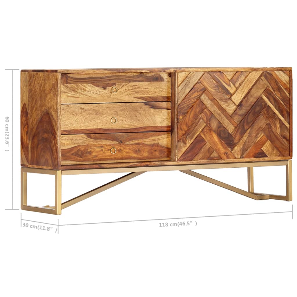 Sideboard 46.5&quot;X11.8&quot;X23.6&quot; Solid Sheesham Wood