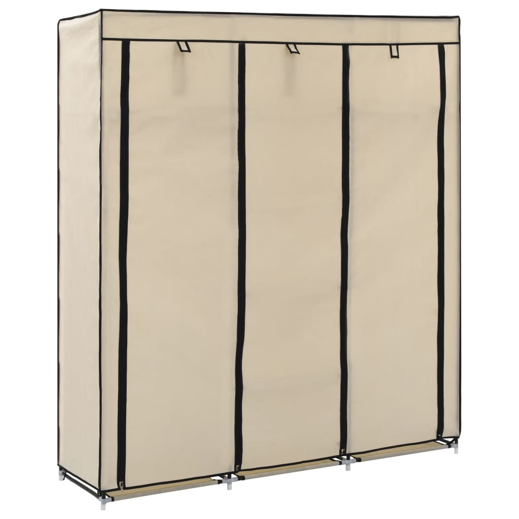 Wardrobe With Compartments And Rods 59.1&quot;X17.7&quot;X68.9&quot; Fabric