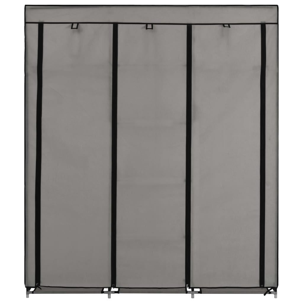 Wardrobe With Compartments And Rods 59.1&quot;X17.7&quot;X68.9&quot; Fabric