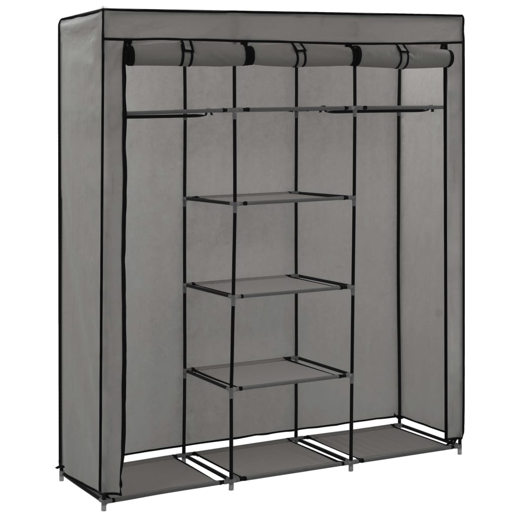 Wardrobe With Compartments And Rods 59.1&quot;X17.7&quot;X68.9&quot; Fabric