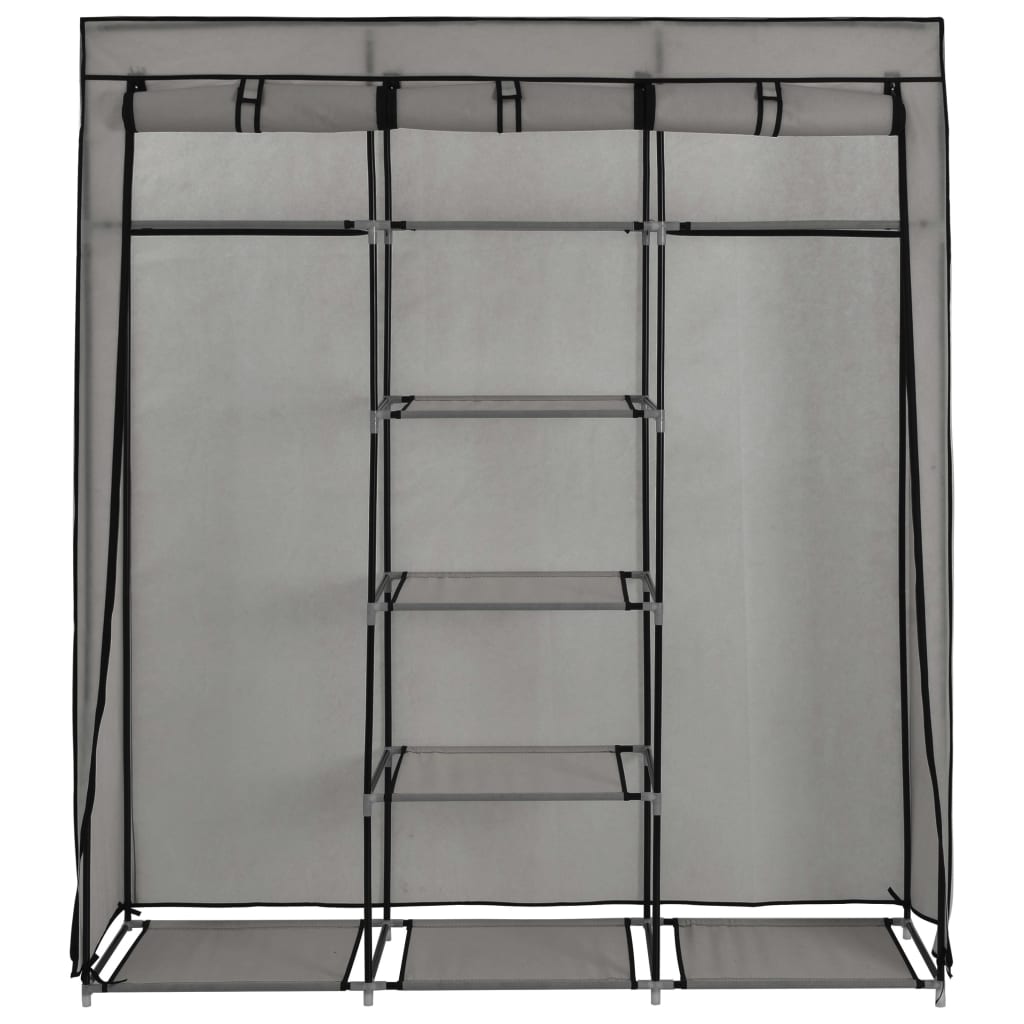 Wardrobe With Compartments And Rods 59.1&quot;X17.7&quot;X68.9&quot; Fabric