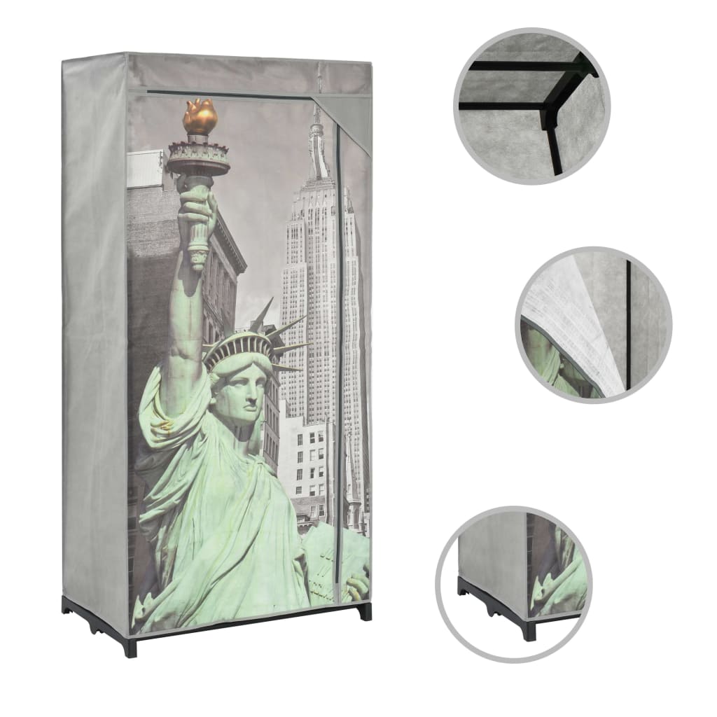 Wardrobe New York 29.5&quot;X17.7&quot;X63&quot; Fabric