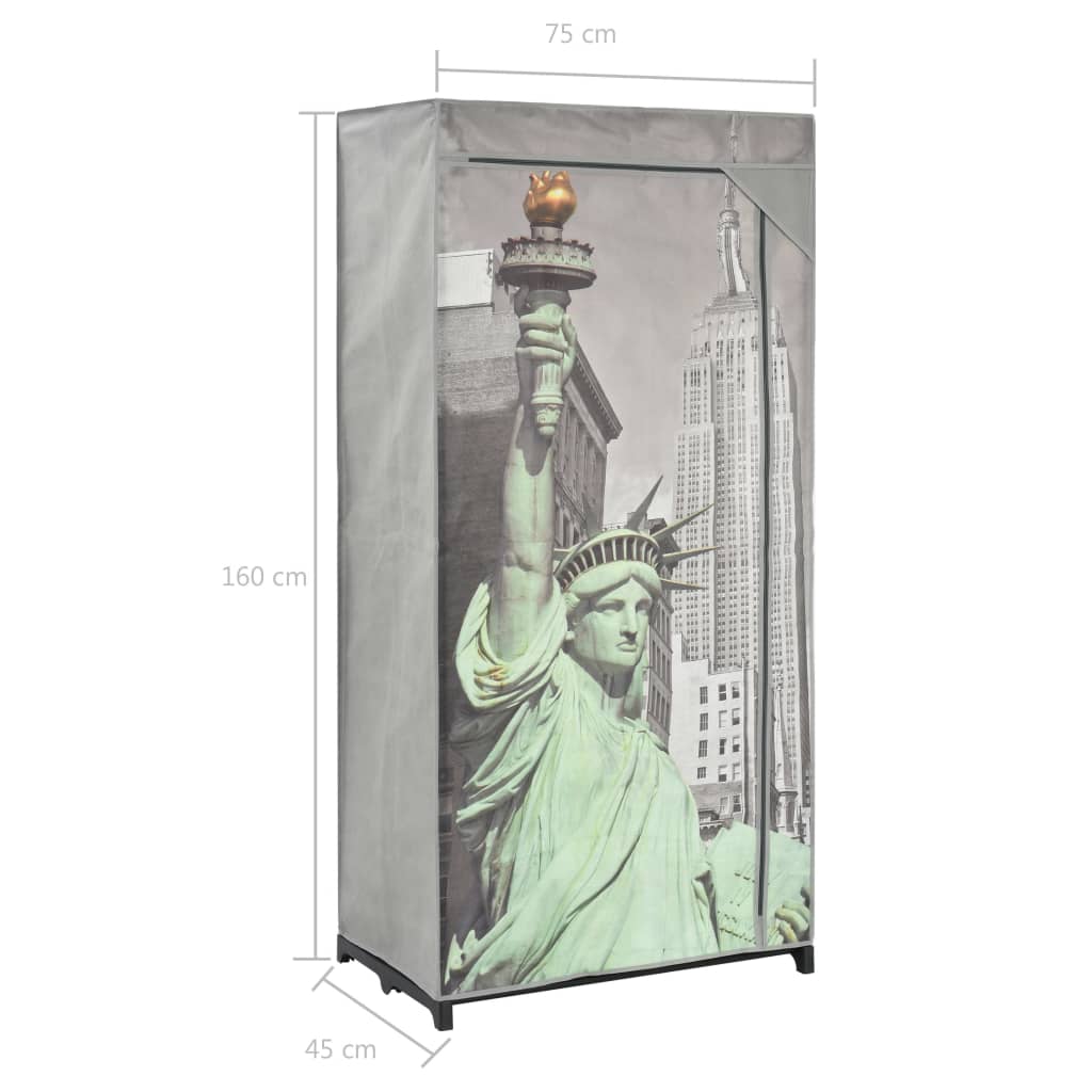 Wardrobe New York 29.5&quot;X17.7&quot;X63&quot; Fabric