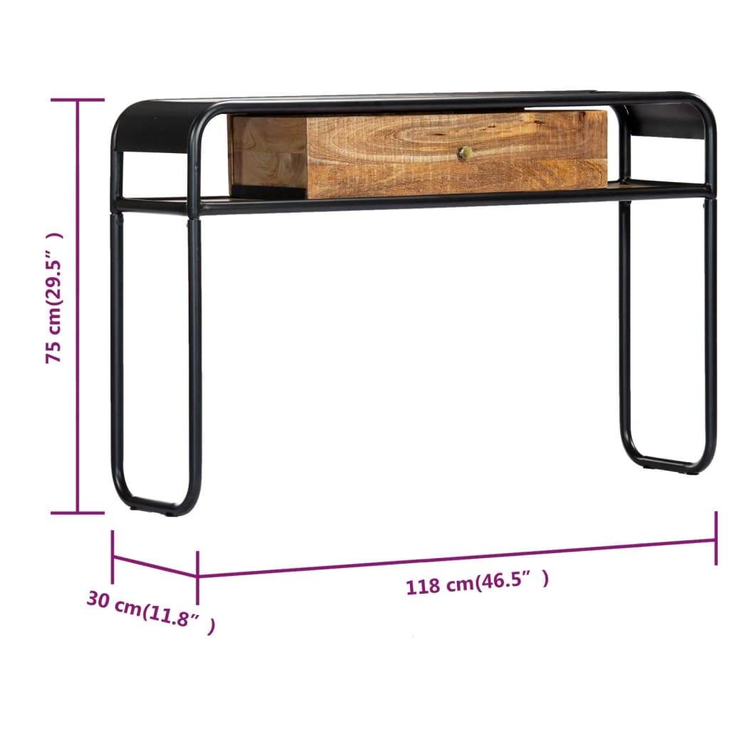 Console Table 46.5&quot;X11.8&quot;X29.5&quot; Solid Mango Wood