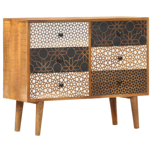 Sideboard With Printed Pattern X11.8&quot;X27.6&quot; Solid Mango Wood