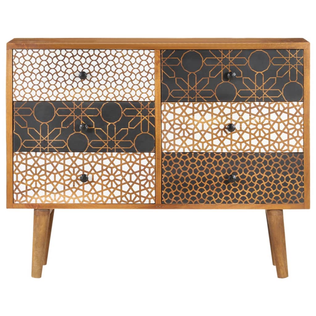 Sideboard With Printed Pattern X11.8&quot;X27.6&quot; Solid Mango Wood