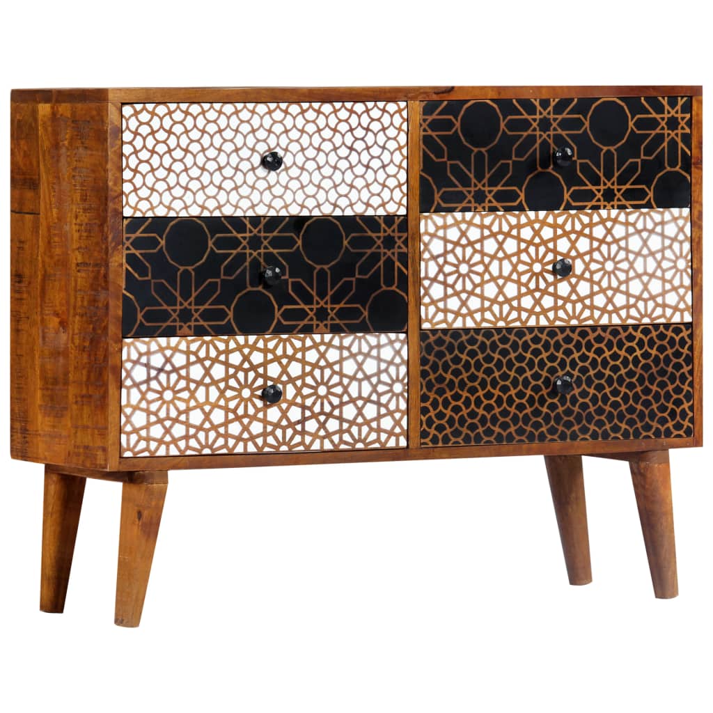 Sideboard With Printed Pattern X11.8&quot;X27.6&quot; Solid Mango Wood