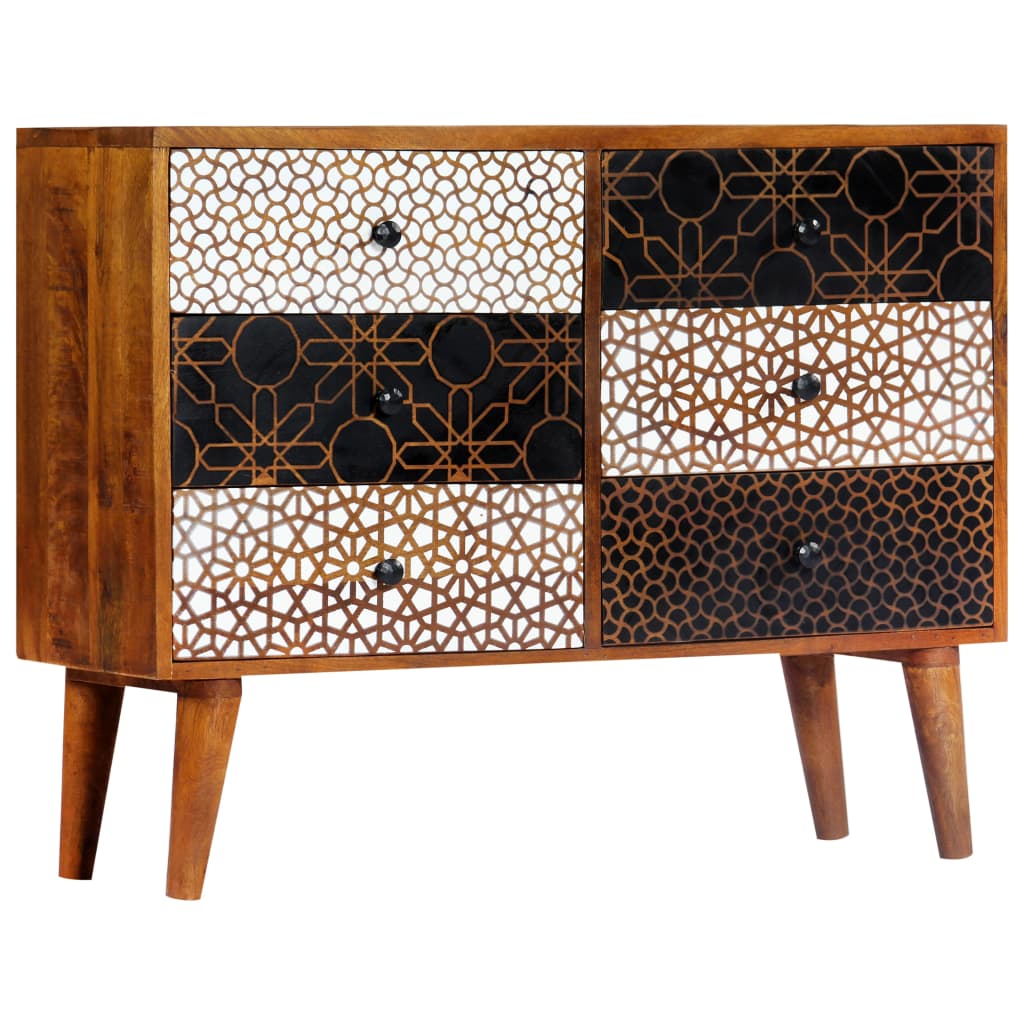 Sideboard With Printed Pattern X11.8&quot;X27.6&quot; Solid Mango Wood