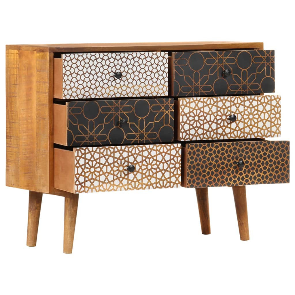 Sideboard With Printed Pattern X11.8&quot;X27.6&quot; Solid Mango Wood