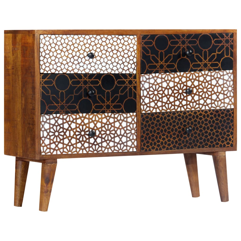 Sideboard With Printed Pattern X11.8&quot;X27.6&quot; Solid Mango Wood