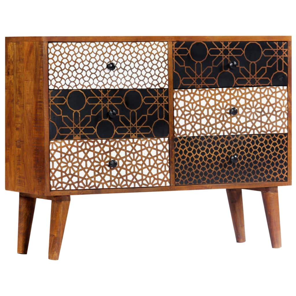 Sideboard With Printed Pattern X11.8&quot;X27.6&quot; Solid Mango Wood