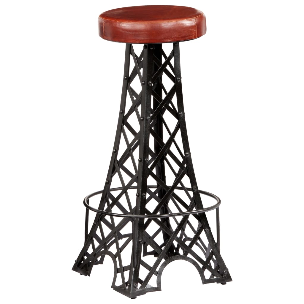 Bar Stools 2 Pcs Real Leather