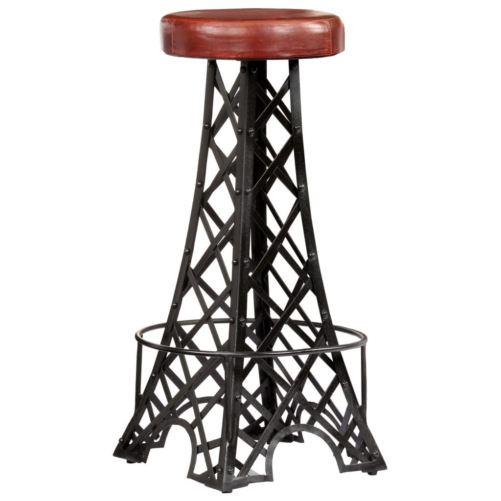 Bar Stools 2 Pcs Real Leather