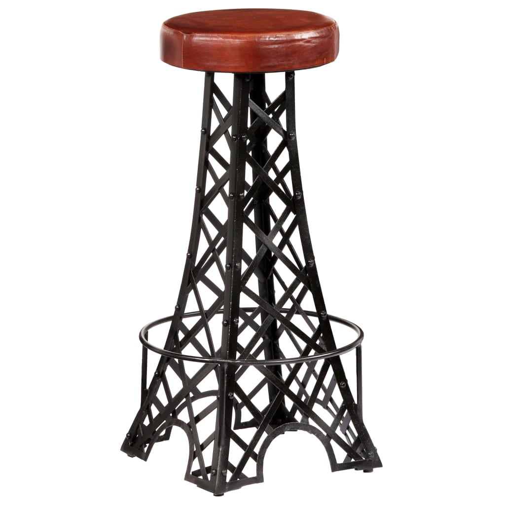 Bar Stools 2 Pcs Real Leather