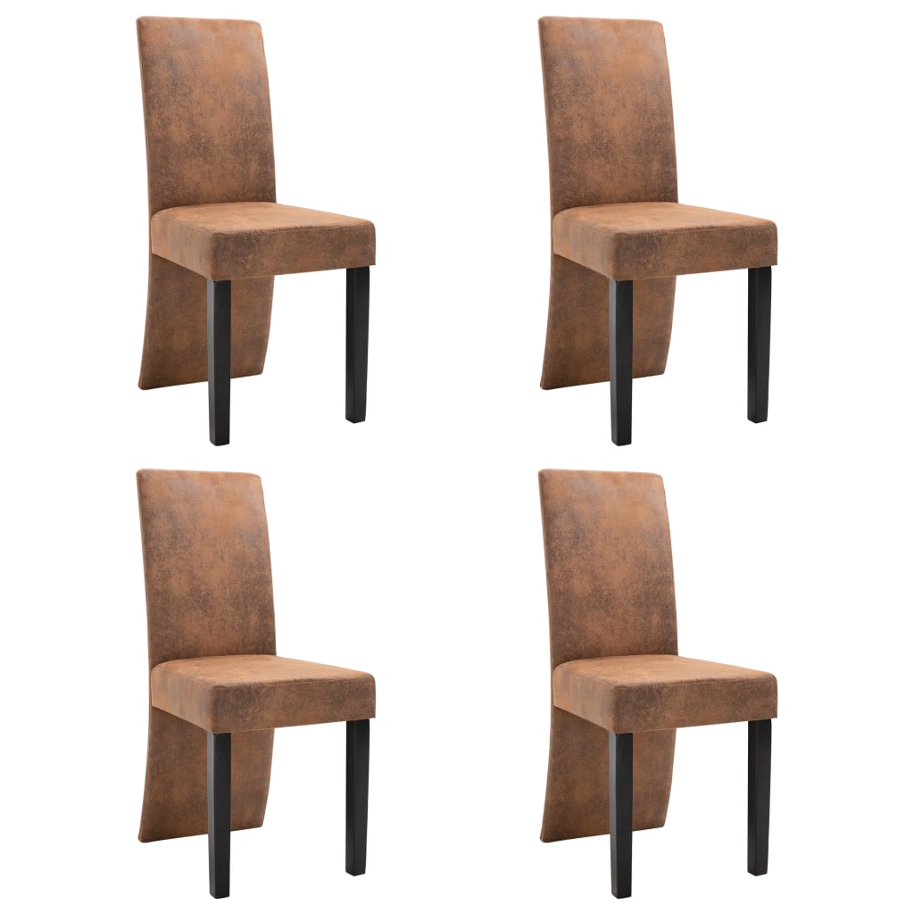 Dining Chairs 4 Pcs Faux Suede Leather