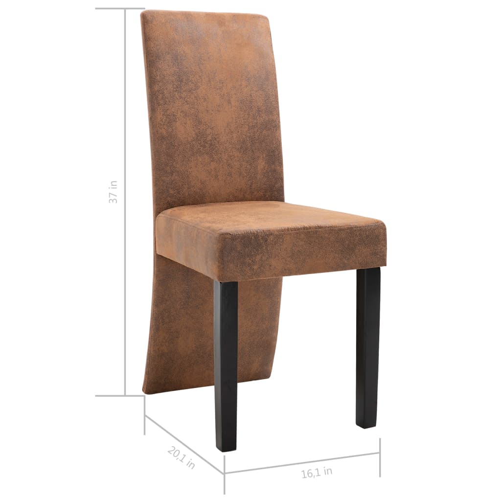 Dining Chairs 4 Pcs Faux Suede Leather