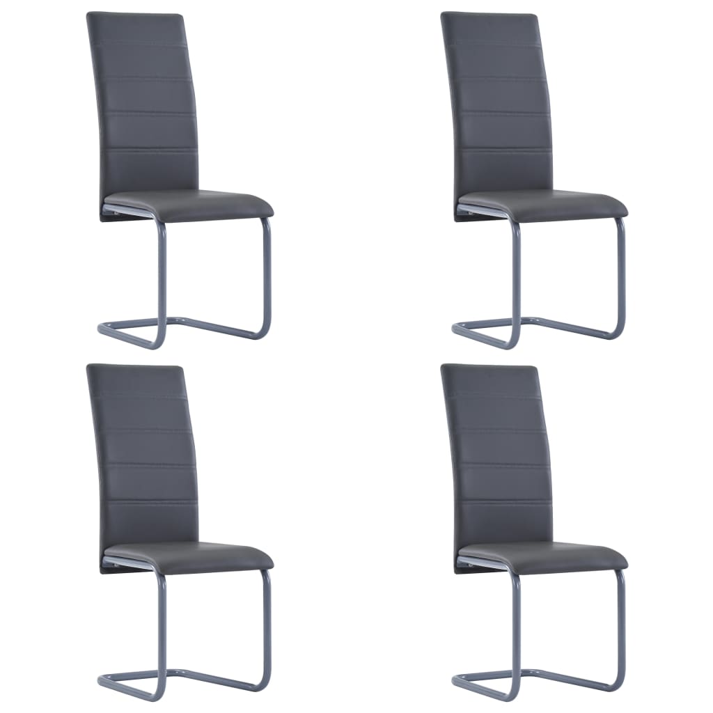 Cantilever Dining Chairs 4 Pcs Faux Leather