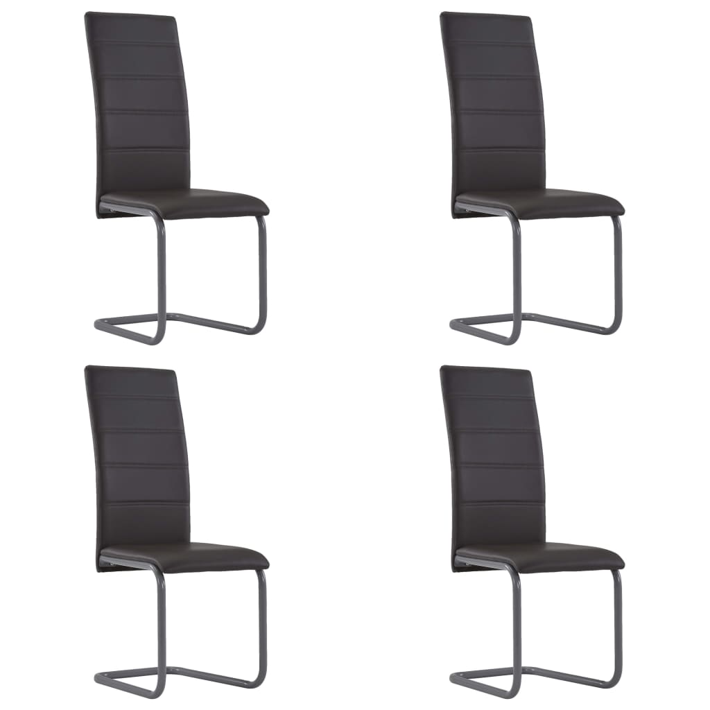 Cantilever Dining Chairs 4 Pcs Faux Leather