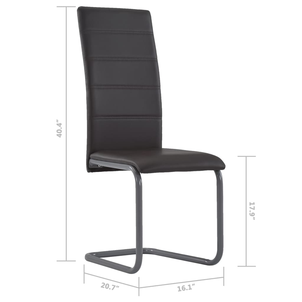 Cantilever Dining Chairs 4 Pcs Faux Leather