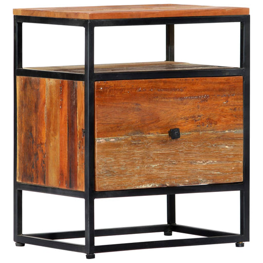 Bedside Cabinet 15.7&quot;X11.8&quot;X19.7&quot; Solid Reclaimed Wood And Steel