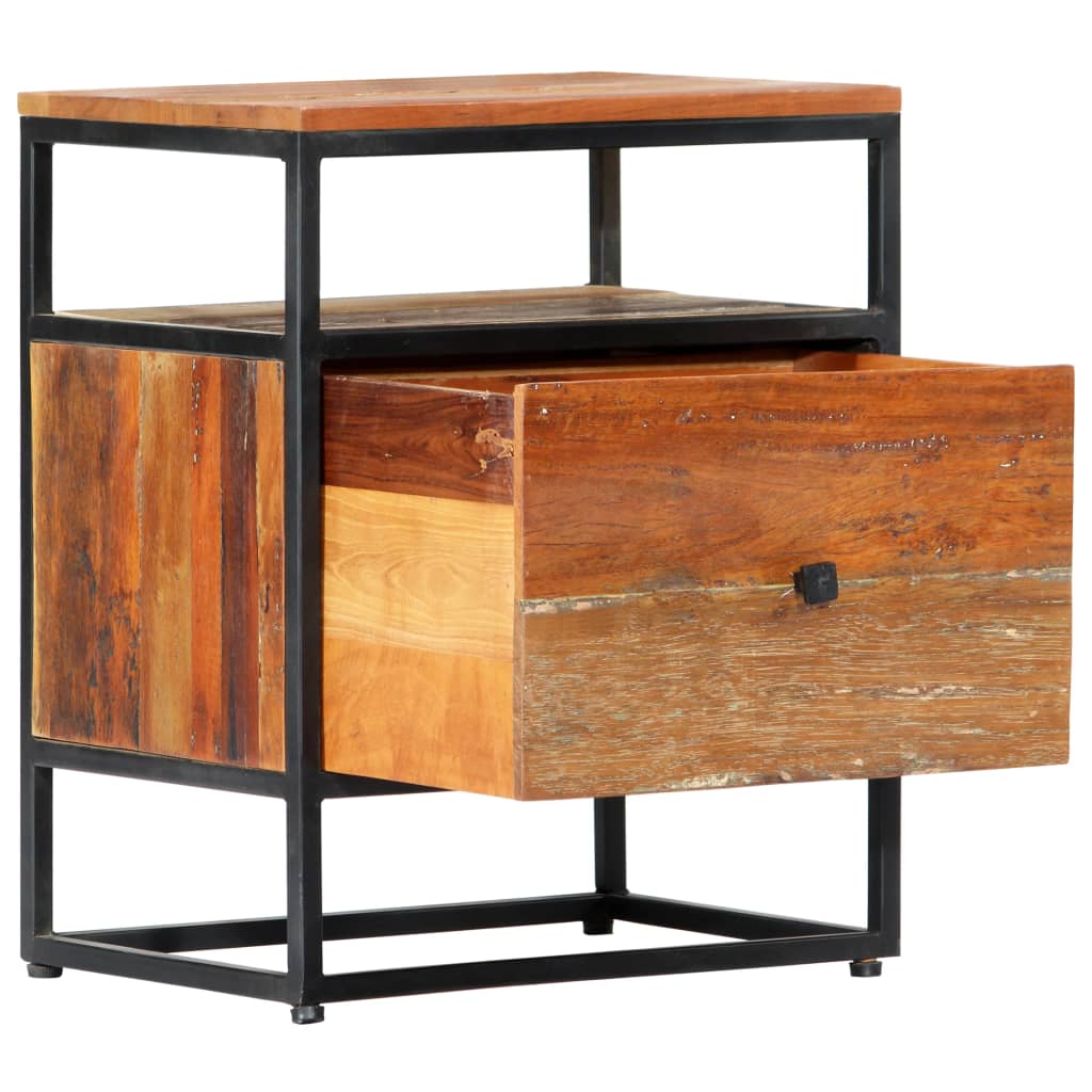 Bedside Cabinet 15.7&quot;X11.8&quot;X19.7&quot; Solid Reclaimed Wood And Steel