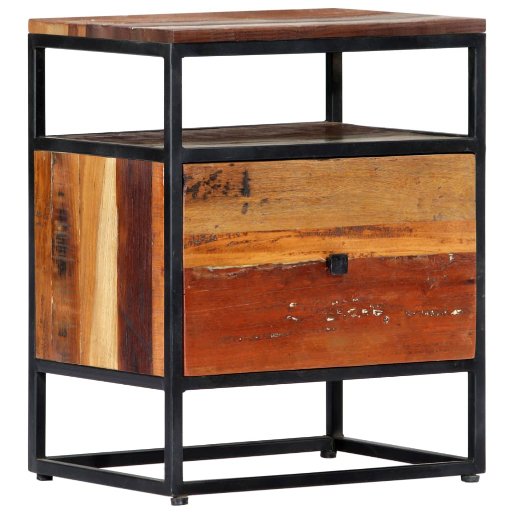 Bedside Cabinet 15.7&quot;X11.8&quot;X19.7&quot; Solid Reclaimed Wood And Steel