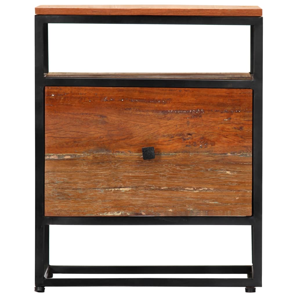 Bedside Cabinet 15.7&quot;X11.8&quot;X19.7&quot; Solid Reclaimed Wood And Steel