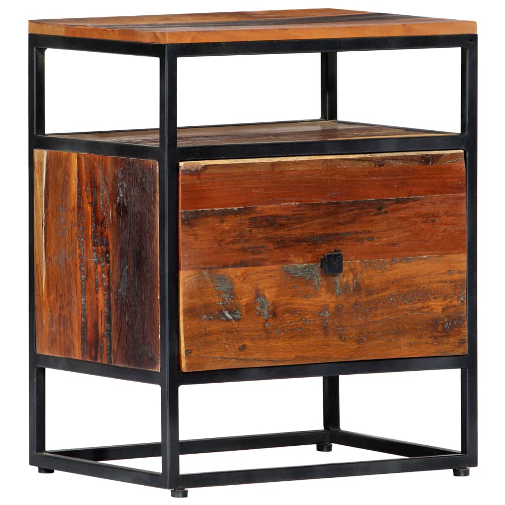 Bedside Cabinet 15.7&quot;X11.8&quot;X19.7&quot; Solid Reclaimed Wood And Steel