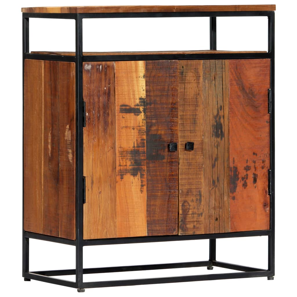 Side Cabinet 23.6&quot;X13.8&quot;X29.9&quot; Solid Reclaimed Wood And Steel