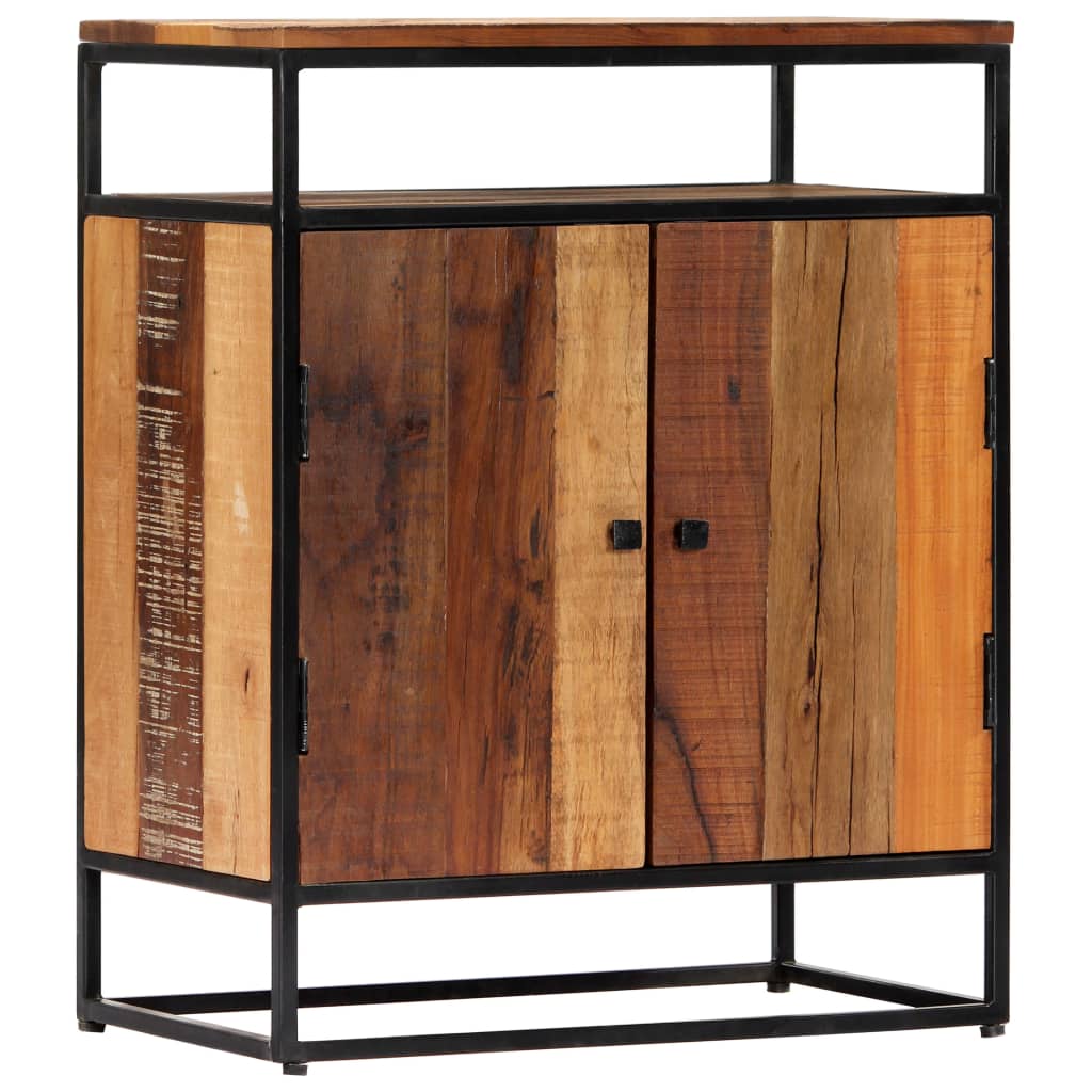 Side Cabinet 23.6&quot;X13.8&quot;X29.9&quot; Solid Reclaimed Wood And Steel