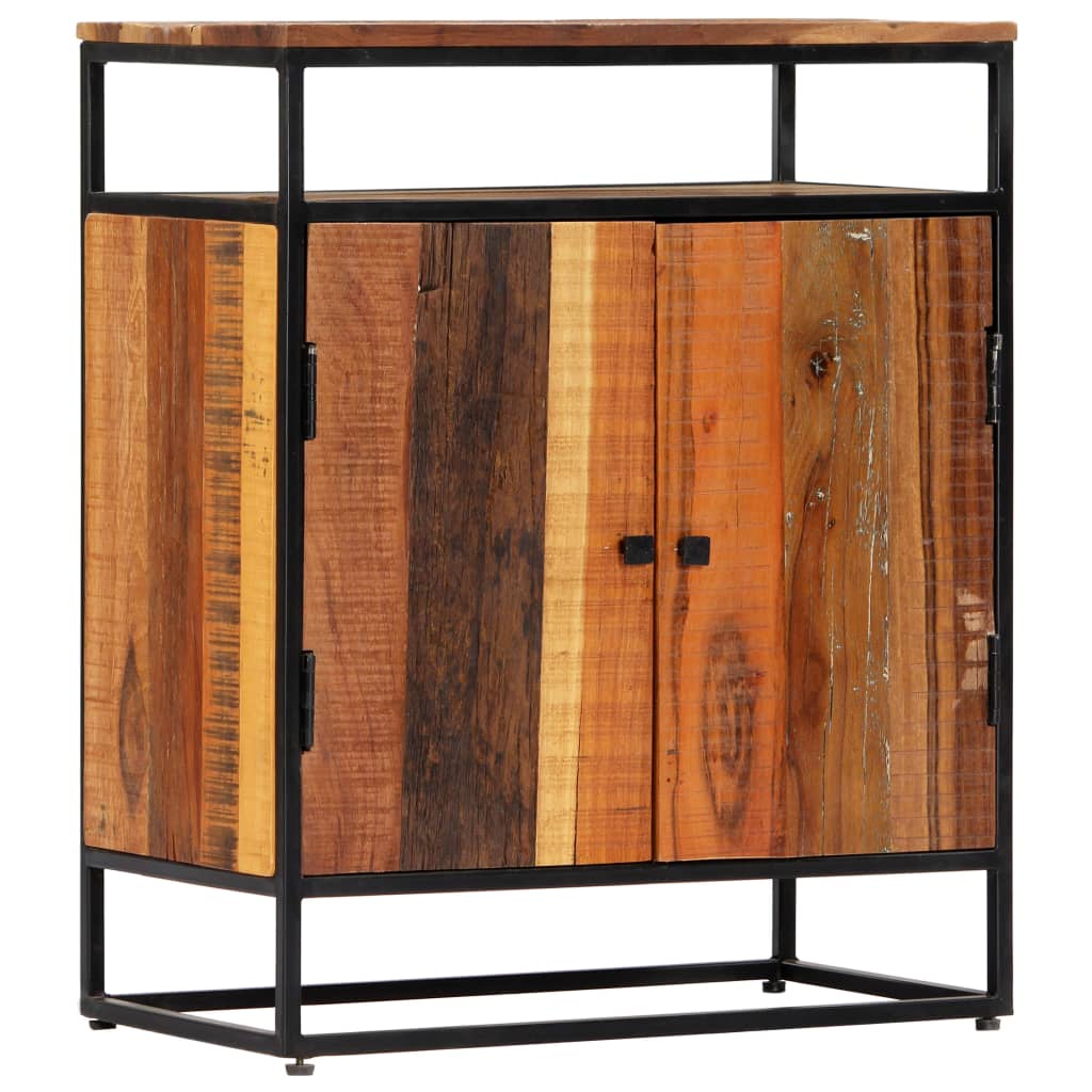 Side Cabinet 23.6&quot;X13.8&quot;X29.9&quot; Solid Reclaimed Wood And Steel