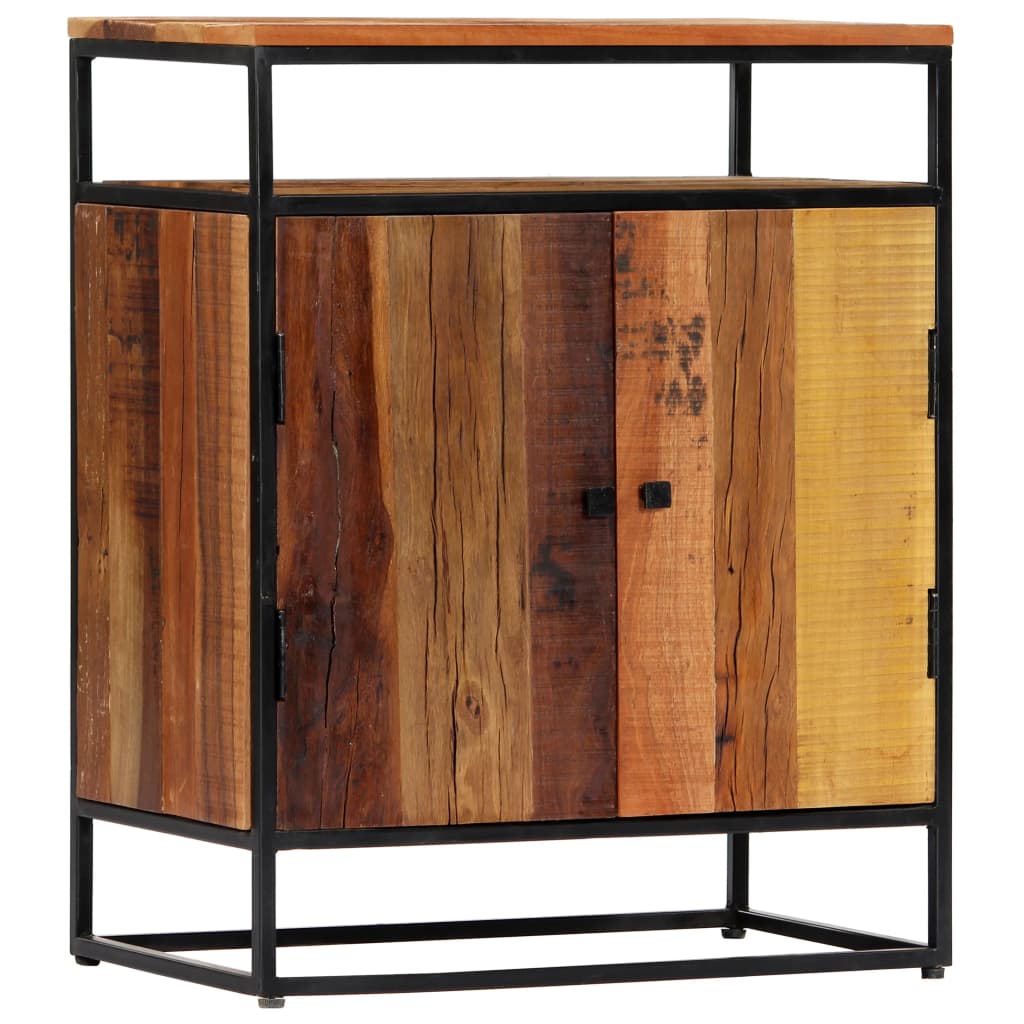 Side Cabinet 23.6&quot;X13.8&quot;X29.9&quot; Solid Reclaimed Wood And Steel