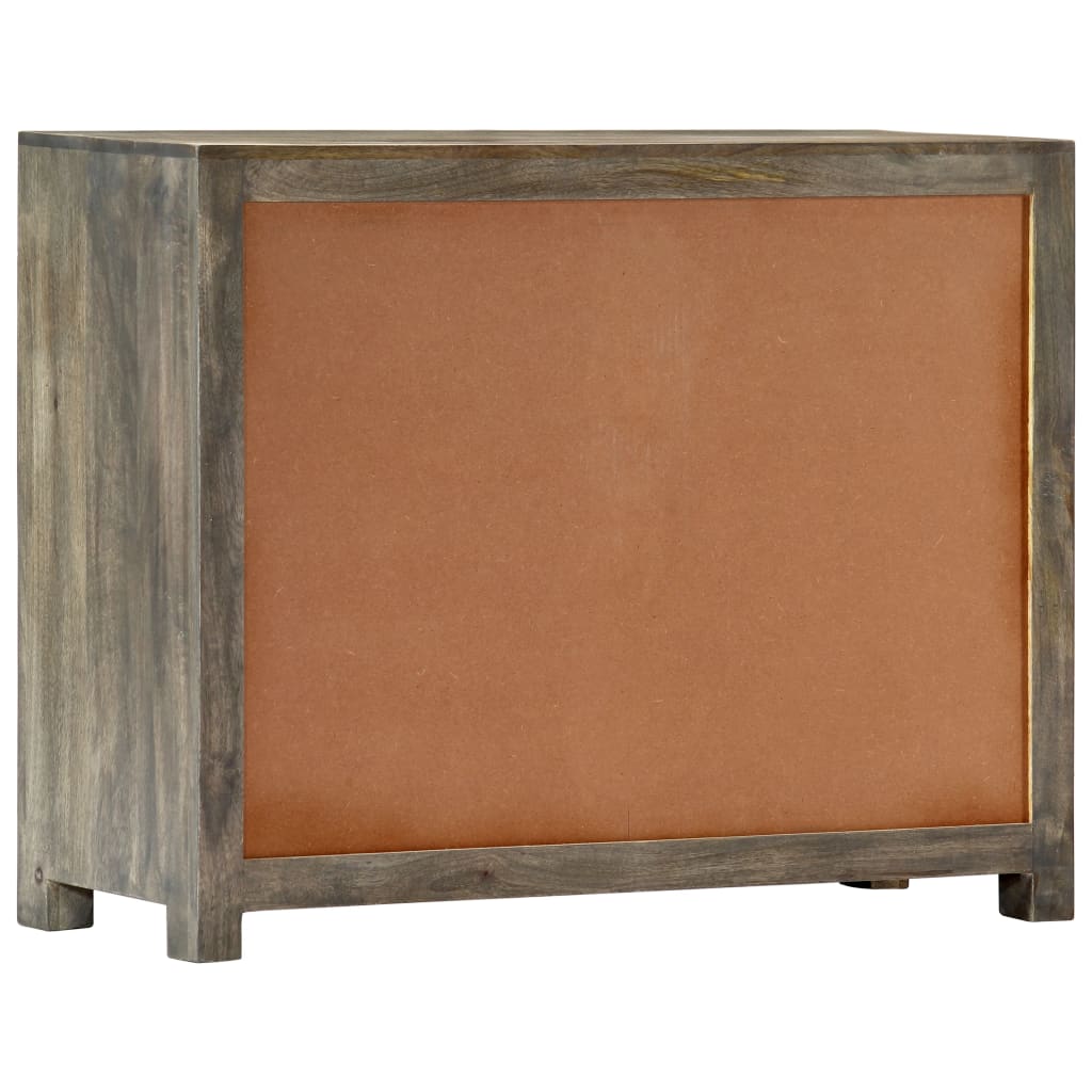 Side Cabinet Gray 29.5&quot;X11.8&quot;X23.6&quot; Solid Mango Wood