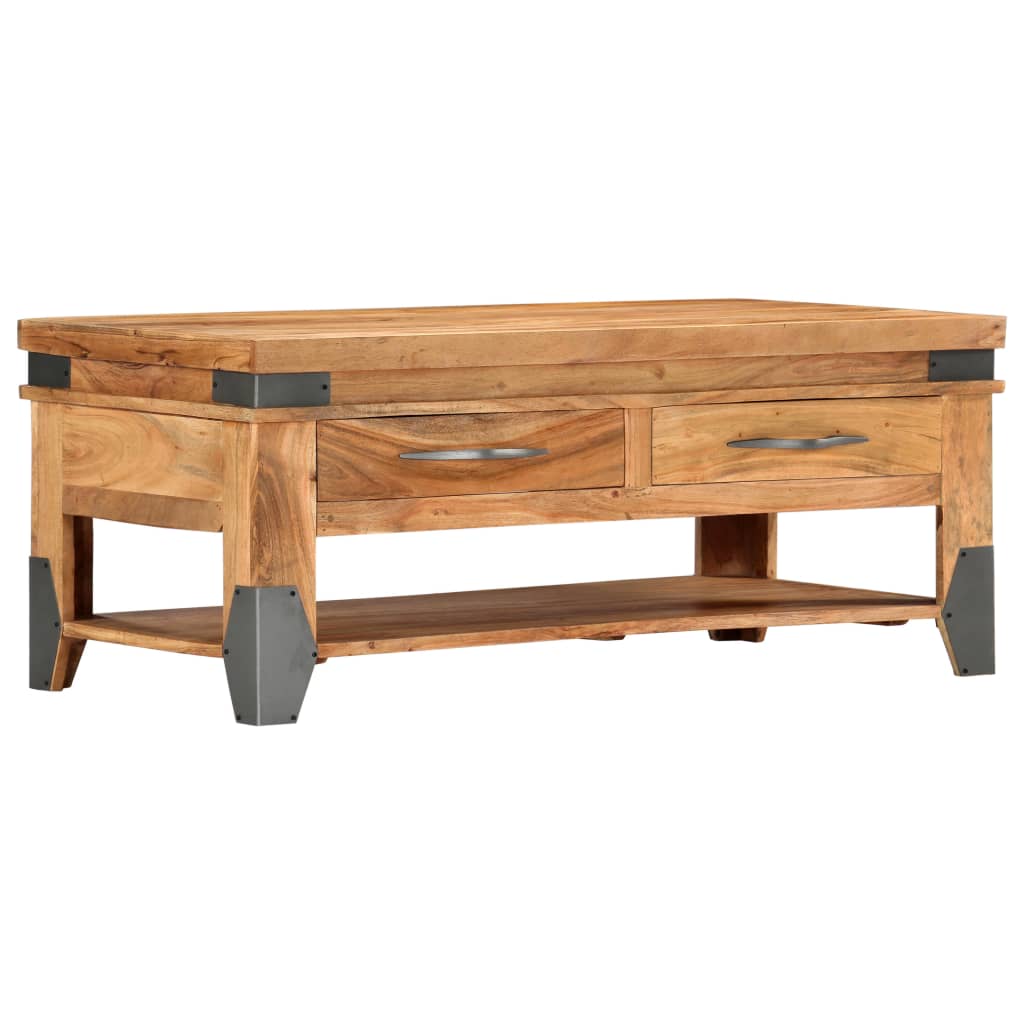 Coffee Table 43.3&quot;X20.5&quot;X17.7&quot; Solid Acacia Wood