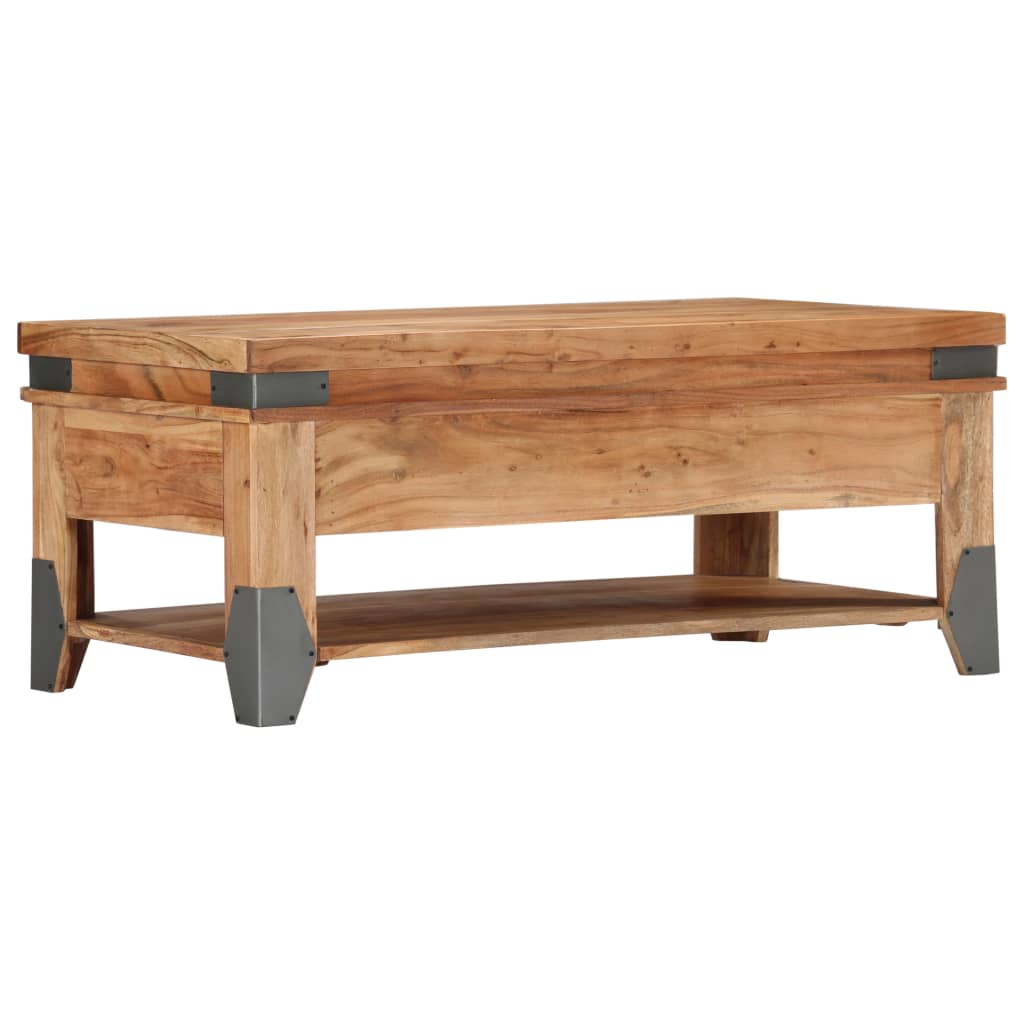 Coffee Table 43.3&quot;X20.5&quot;X17.7&quot; Solid Acacia Wood