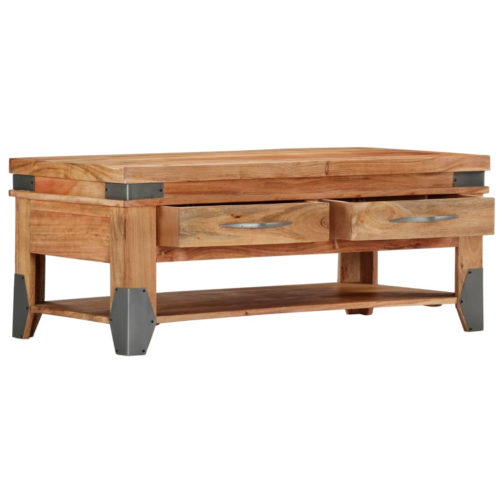 Coffee Table 43.3&quot;X20.5&quot;X17.7&quot; Solid Acacia Wood