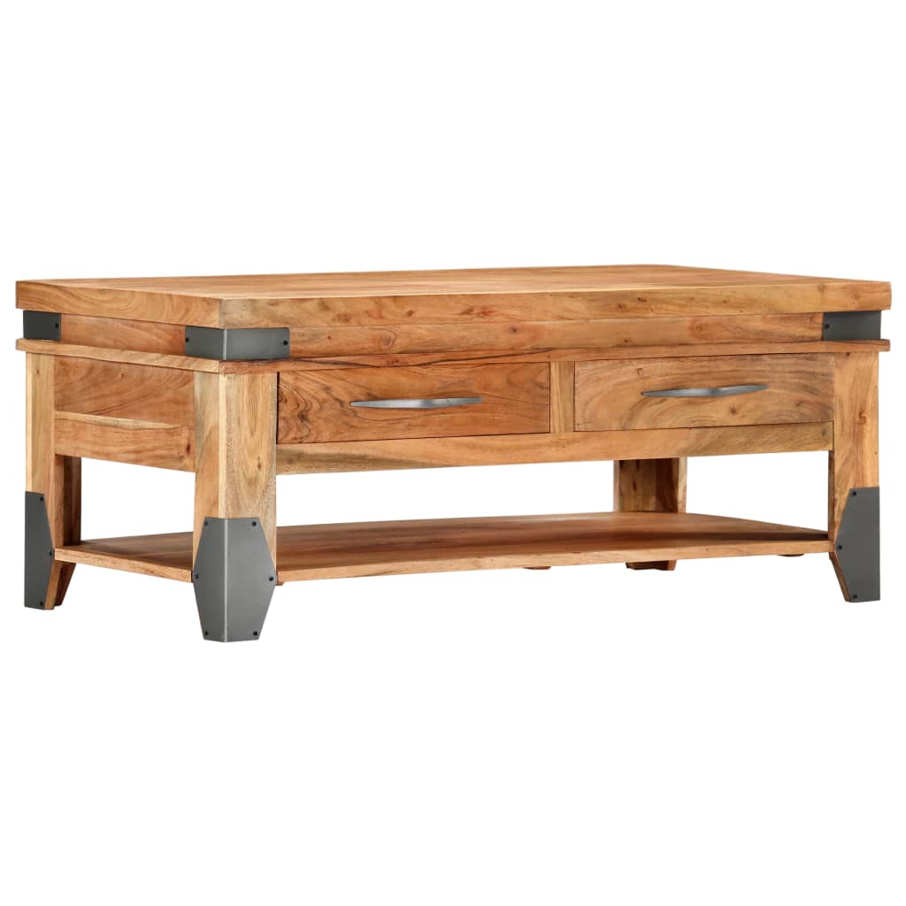 Coffee Table 43.3&quot;X20.5&quot;X17.7&quot; Solid Acacia Wood