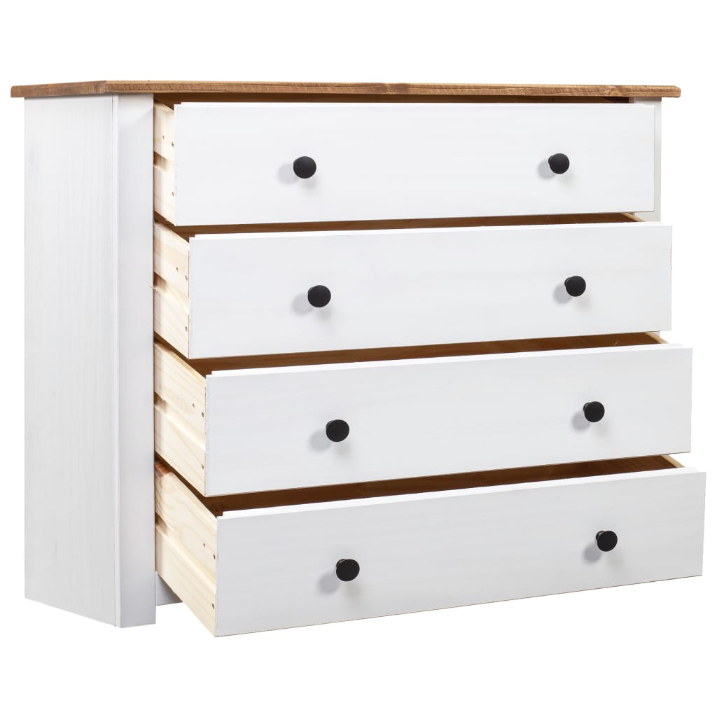 Side Cabinet White 31.5&quot;X15.7&quot;X28.7&quot; Pine Panama Range