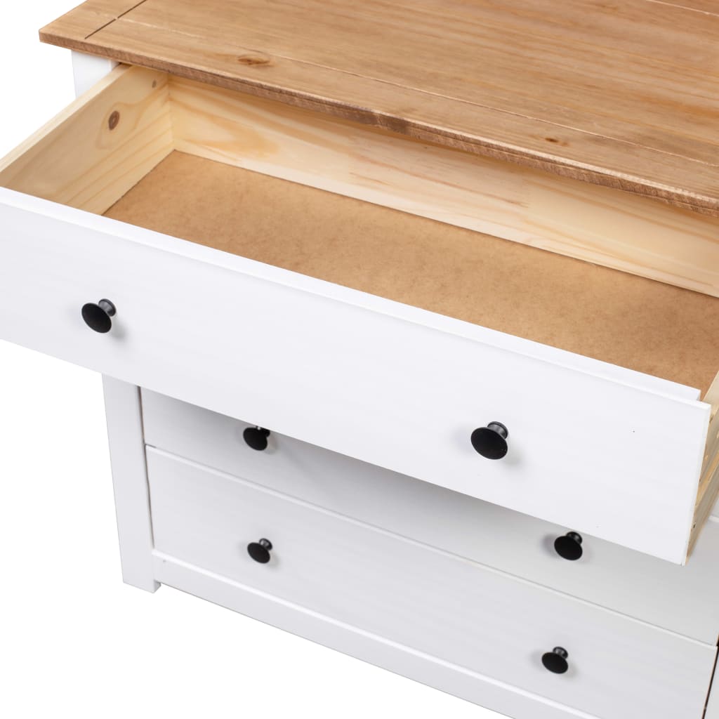 Side Cabinet White 31.5&quot;X15.7&quot;X28.7&quot; Pine Panama Range