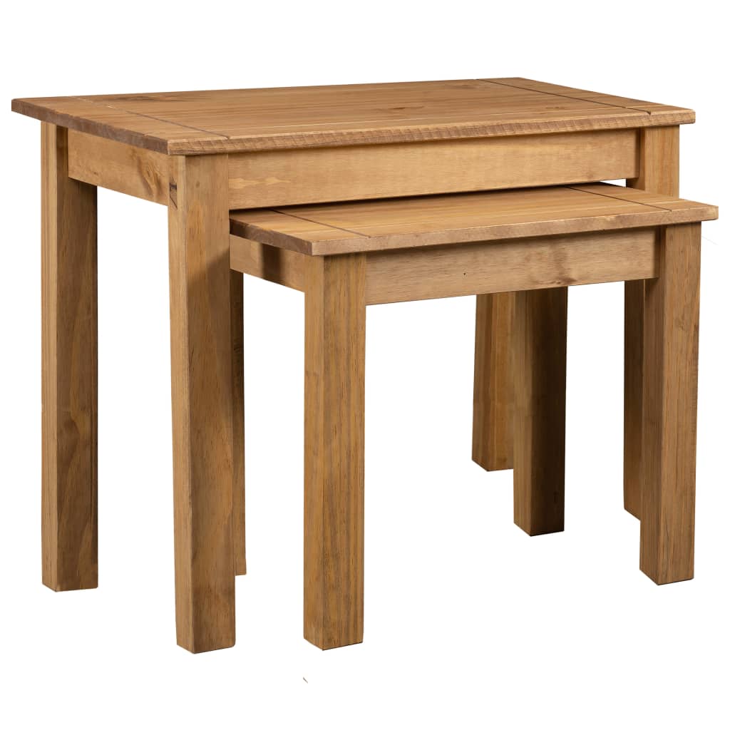 Nesting Tables 2 Pcs Solid Pine Wood Panama Range