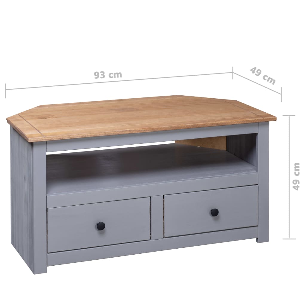 Corner Tv Stand 36.6&quot;X19.3&quot;X19.3&quot; Solid Pine Panama Range