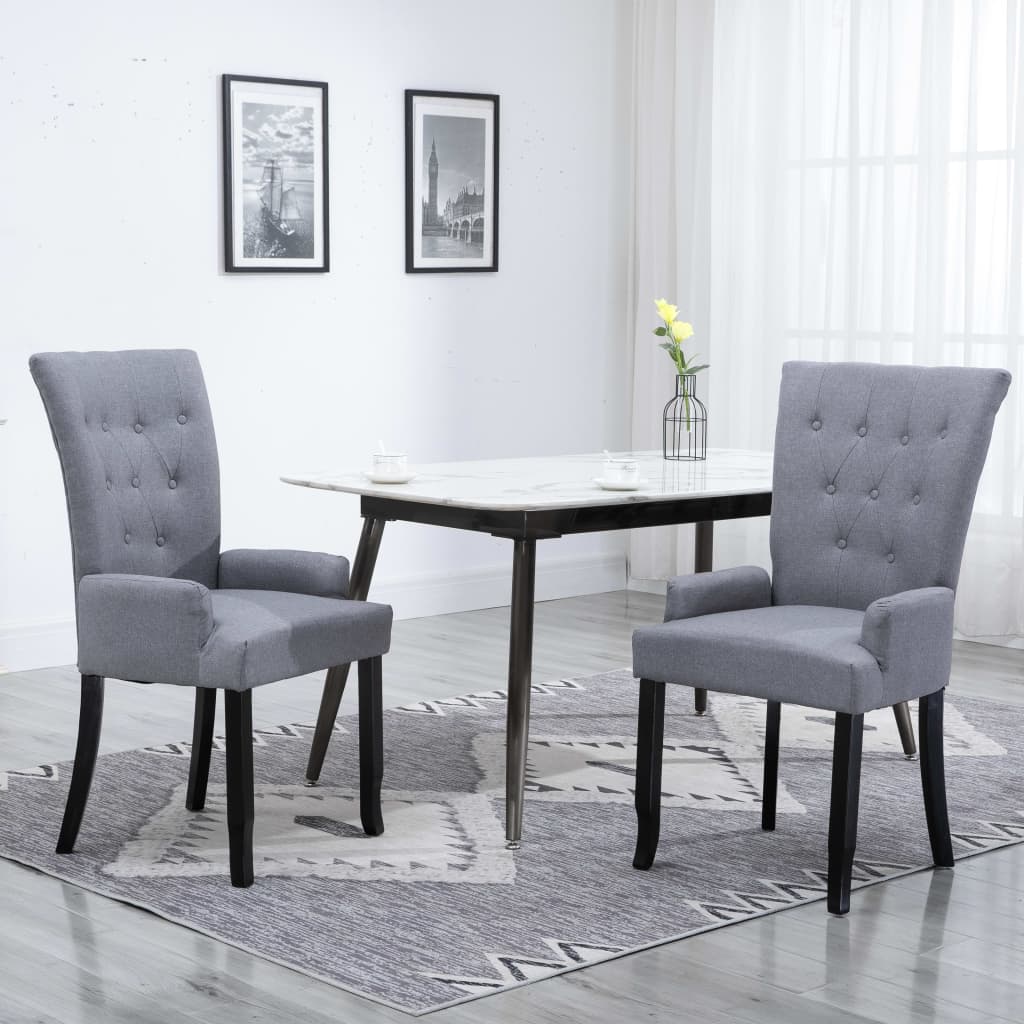 Dining Chairs With Armrests 4 Pcs Fabric