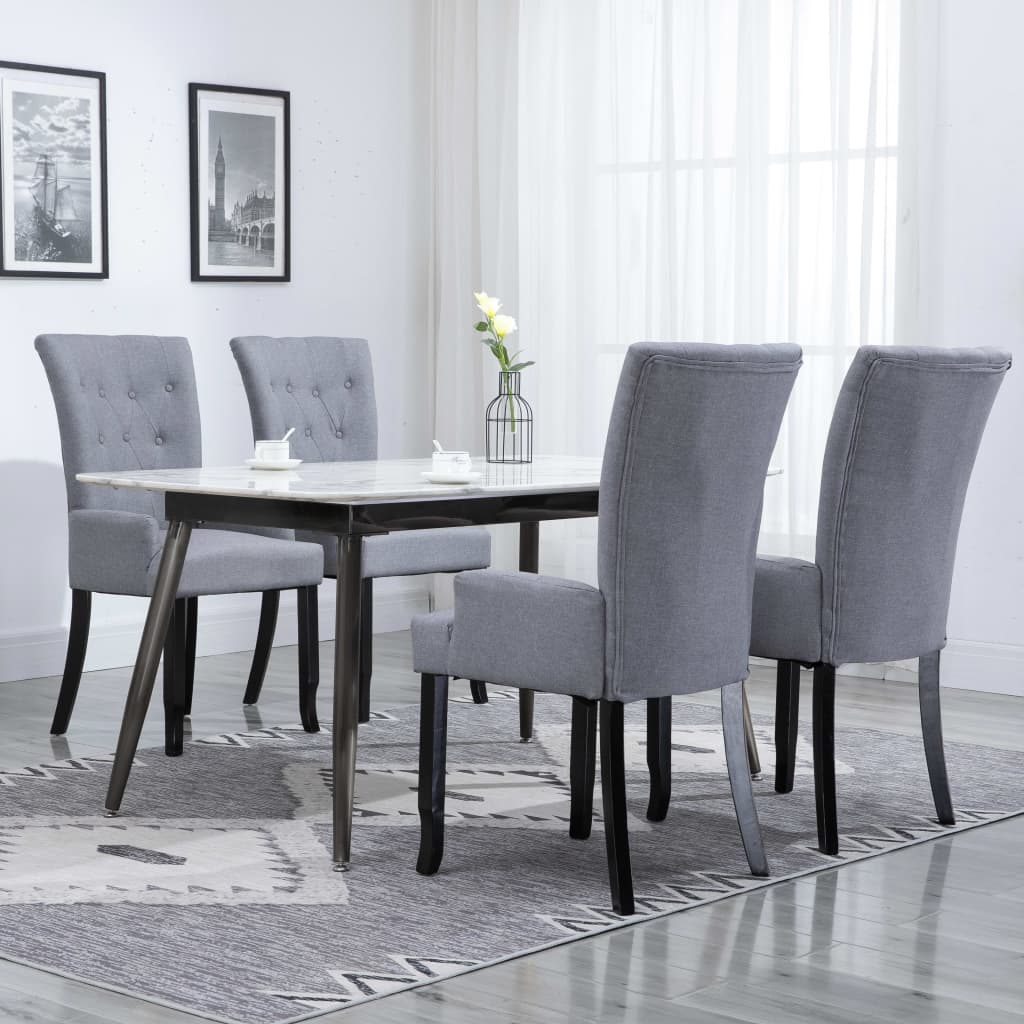 Dining Chairs With Armrests 4 Pcs Fabric