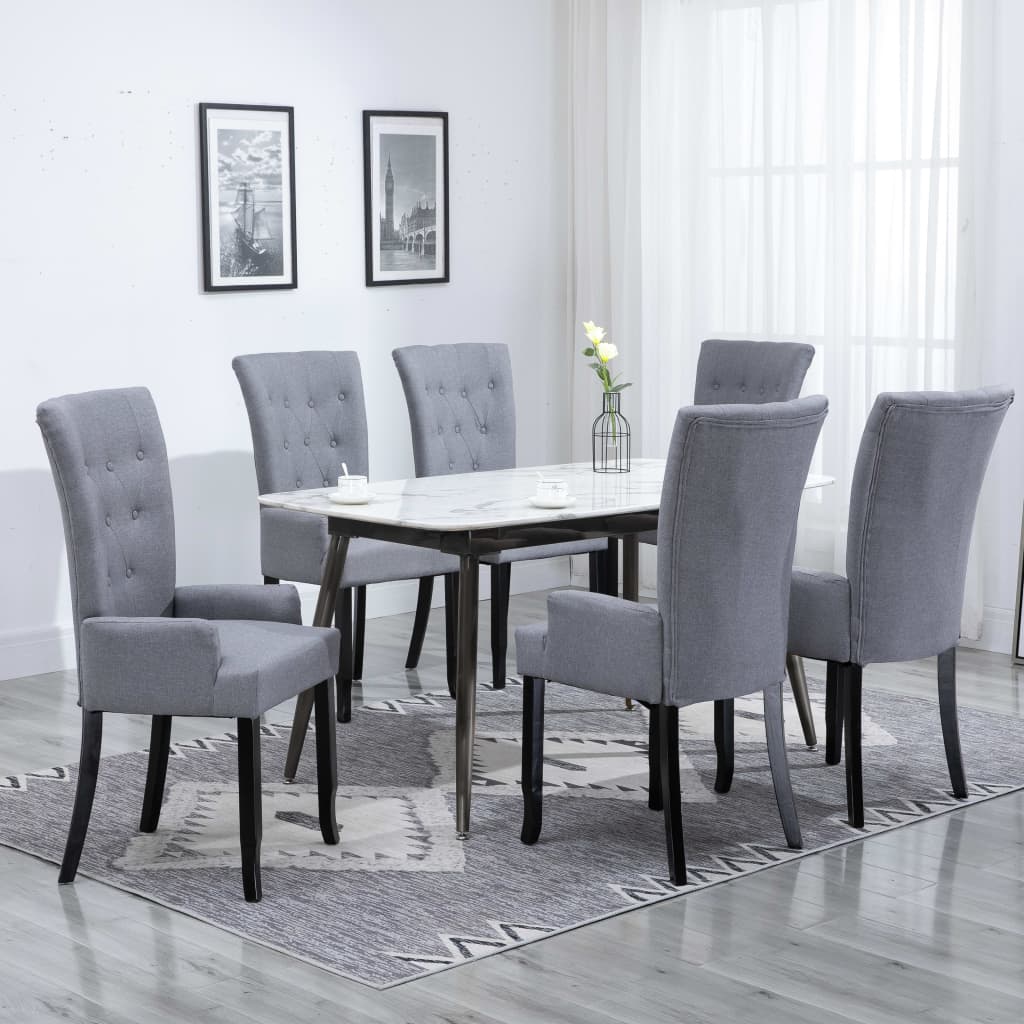 Dining Chairs With Armrests 4 Pcs Fabric