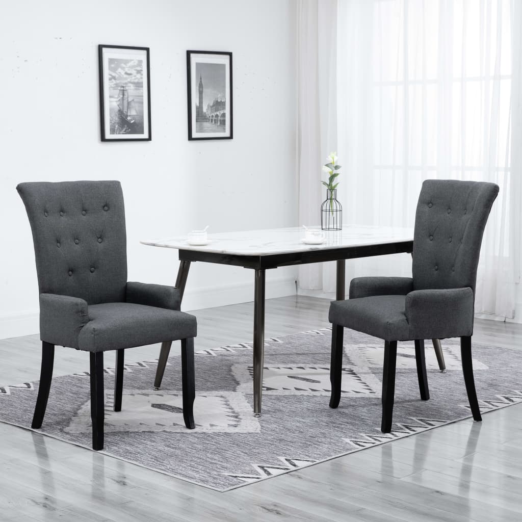 Dining Chairs With Armrests 4 Pcs Fabric