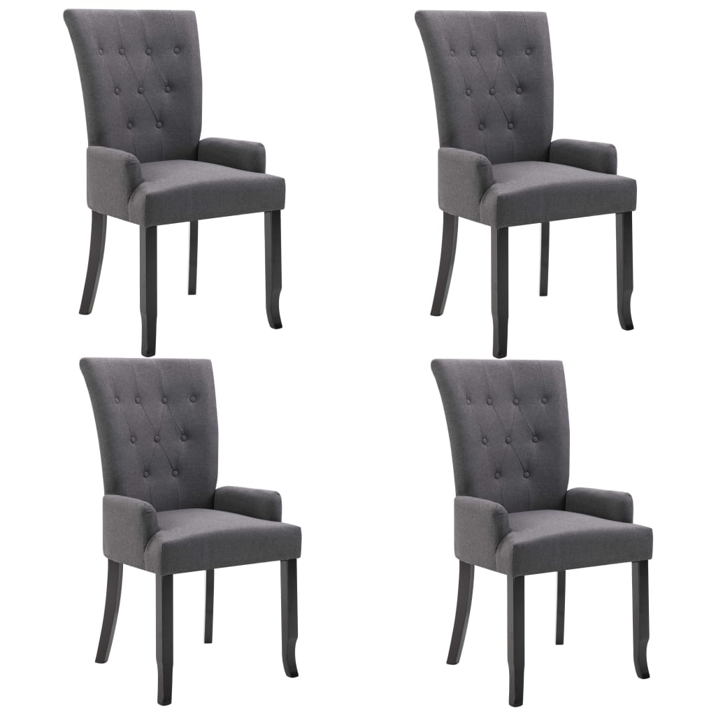 Dining Chairs With Armrests 4 Pcs Fabric