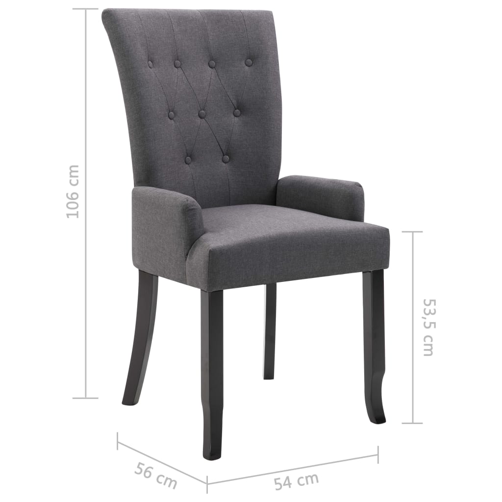 Dining Chairs With Armrests 4 Pcs Fabric