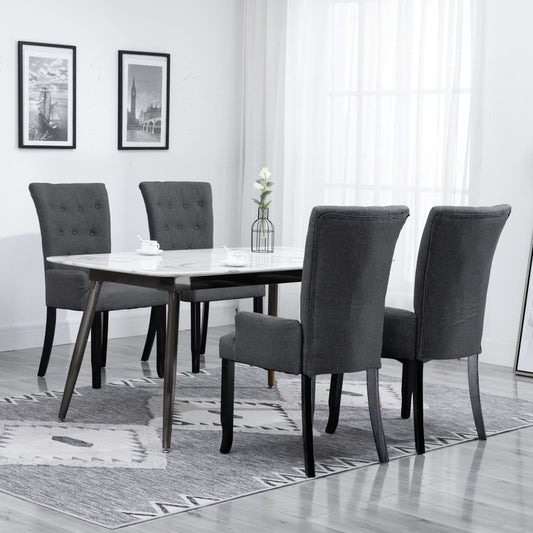 Dining Chairs With Armrests 4 Pcs Fabric